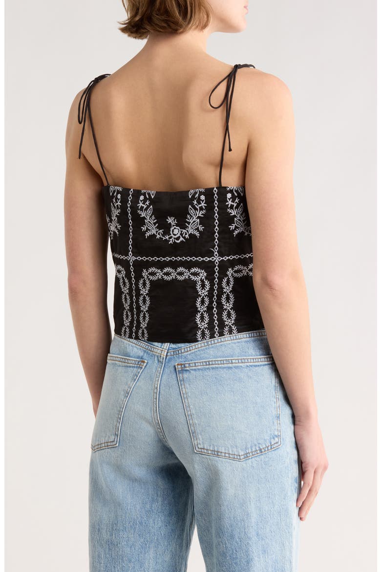 Embroidered Tank Top, Alternate, color, BLACK/ WHITE