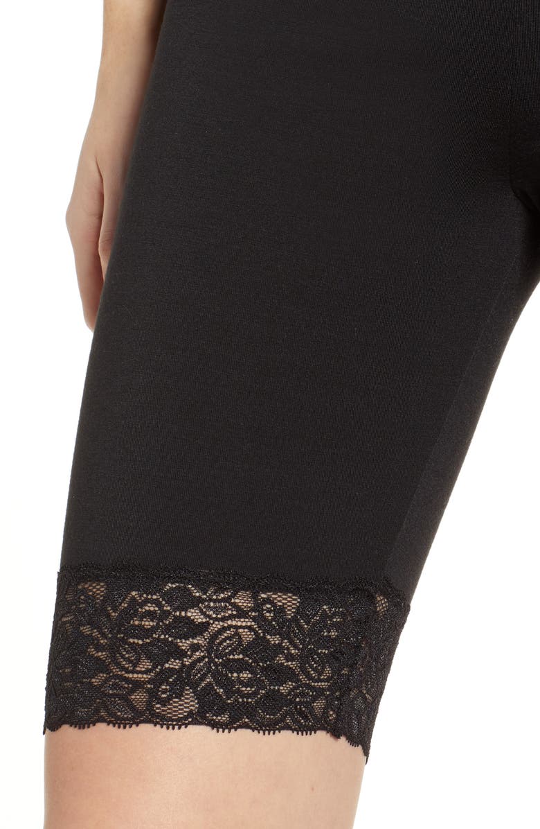 Make + Model Lace Trim Biker Shorts, Alternate, color, 