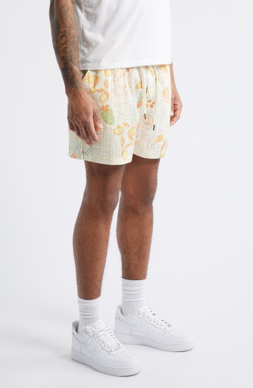 Native Youth Solstitchery Print Shorts In Off White