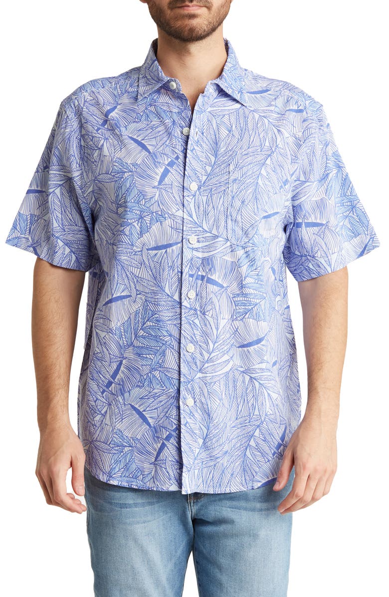 Tommy Bahama Tropical Vines Linen & Cotton Blend Button-Up Shirt, Main, color,