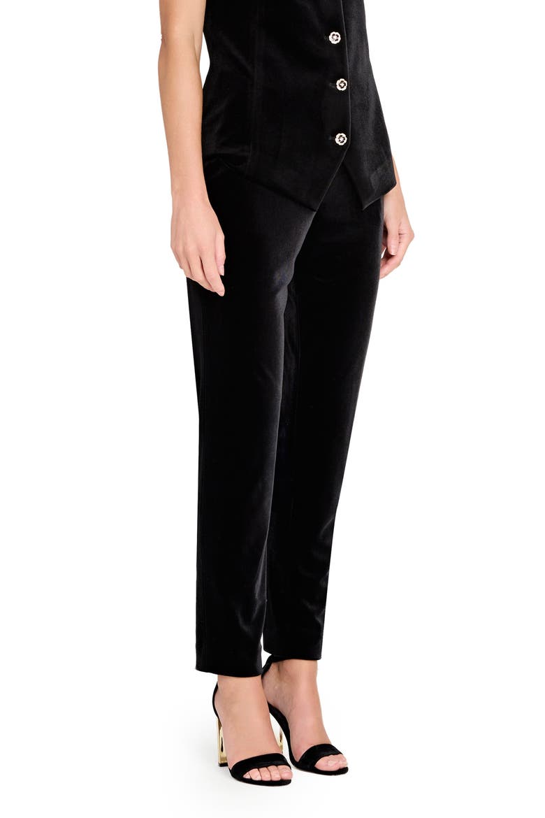 Velvet Straight Leg Pants, Alternate, color, BLACK