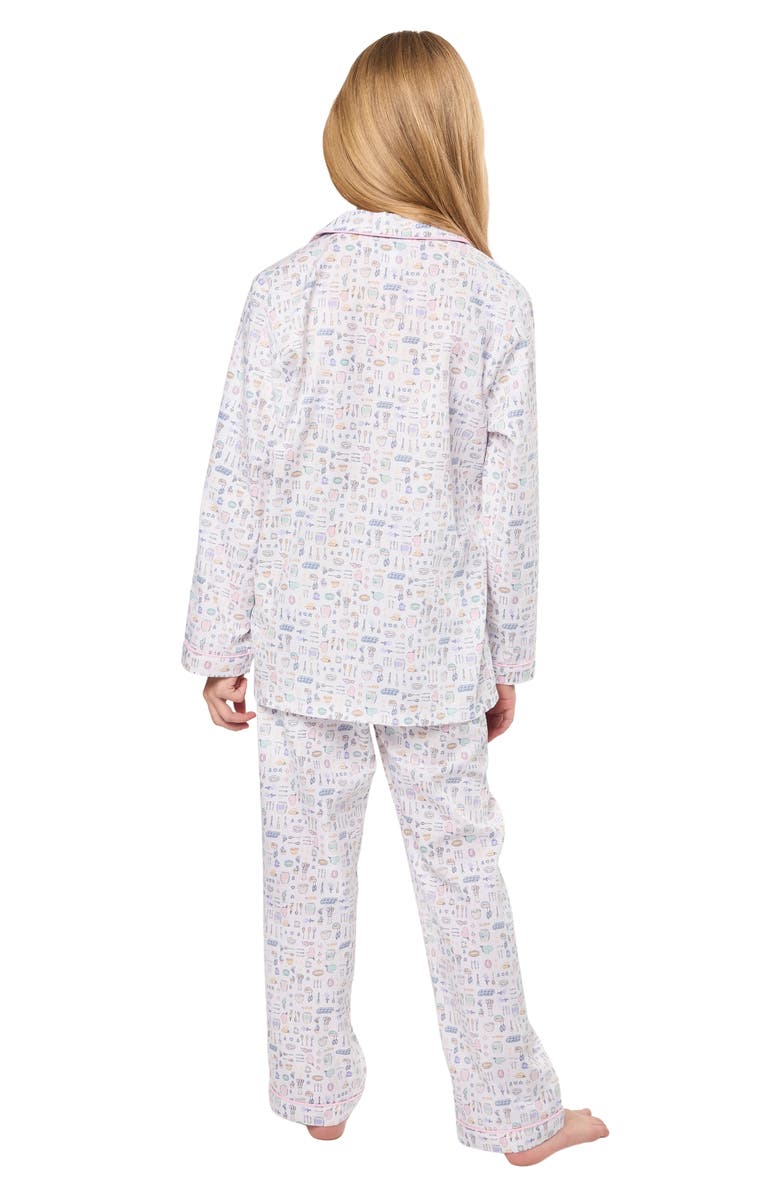 Petite Plume Kids' Baking Spirits Bright Cotton Blend Twill Two-Piece Pajamas, Alternate, color, White