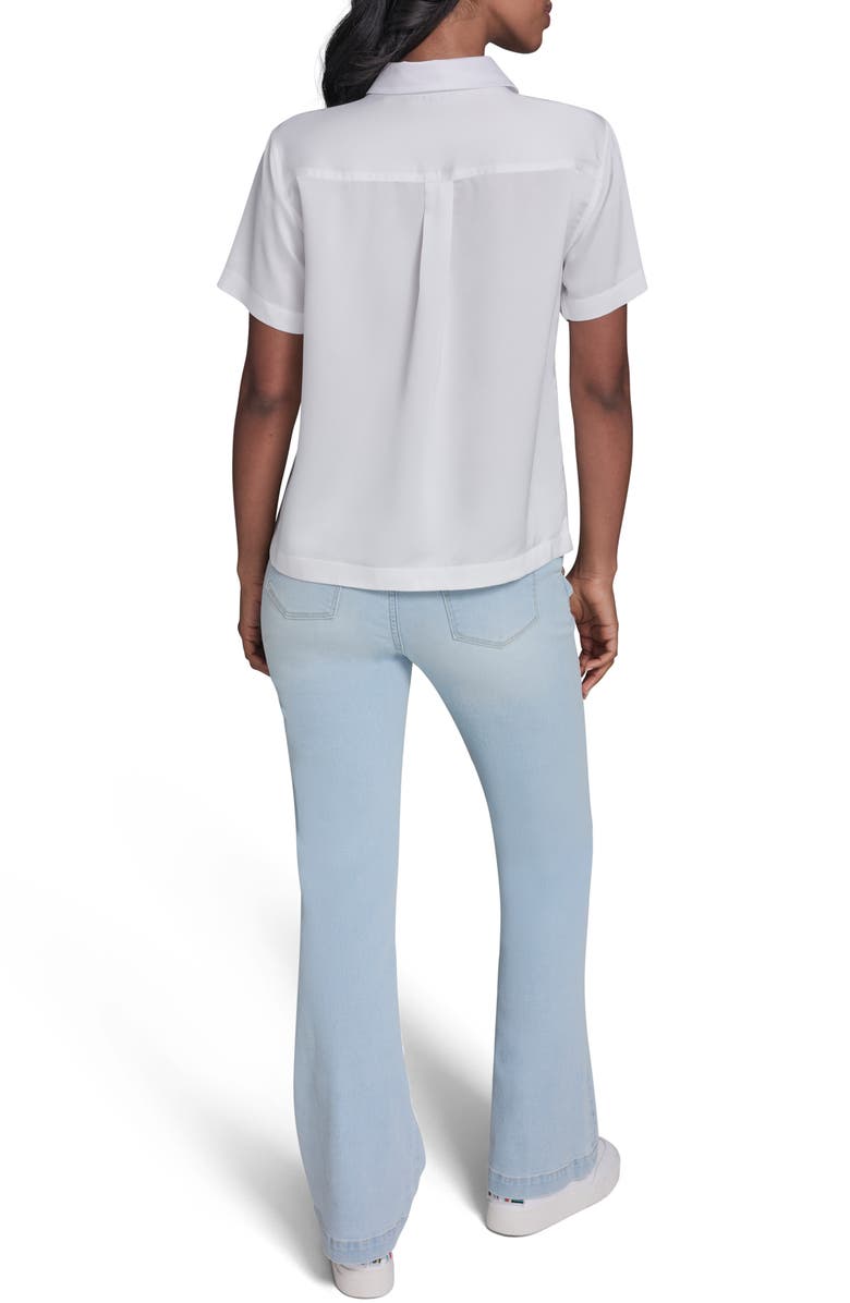 KARL LAGERFELD PARIS Floral Placement Crepe Button-Up Shirt, Alternate, color, 