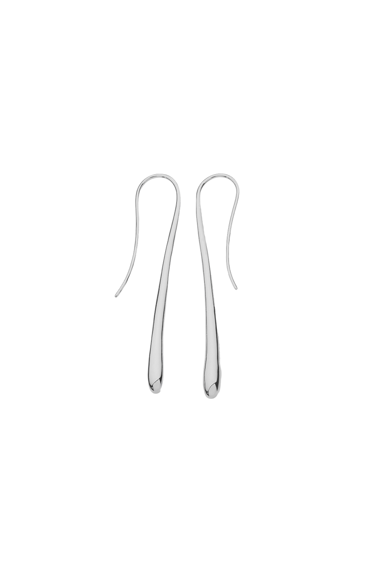 Long Solid Drop Earrings, Main, color, Sterling Silver