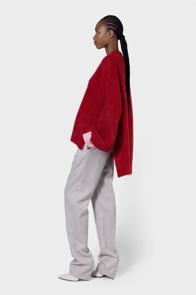 Tehla V-Neck Knitted Sweater, Alternate, color, Blood Orange