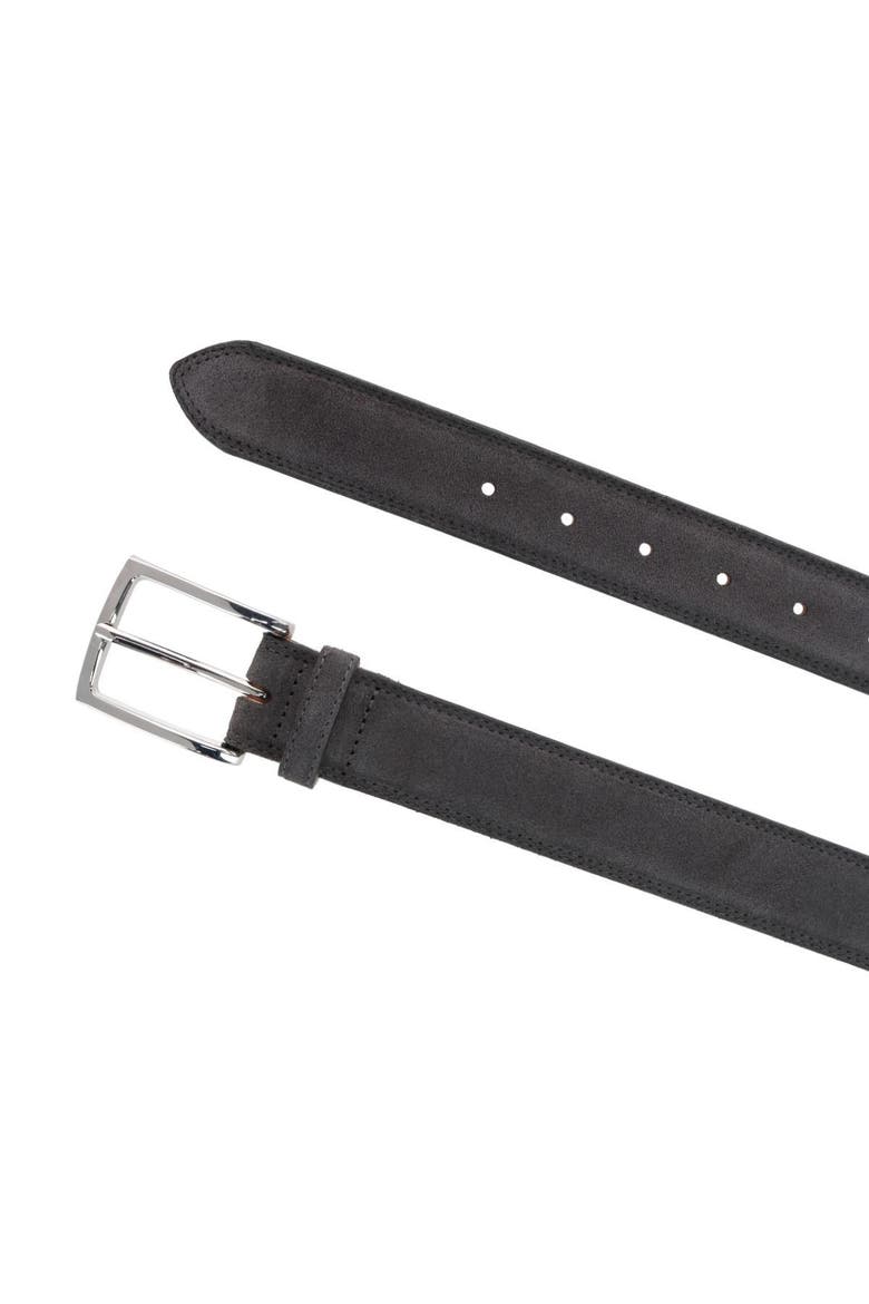 Armando Italian Suede 35mm Feathered Edge Belt, Alternate, color, Light Grey