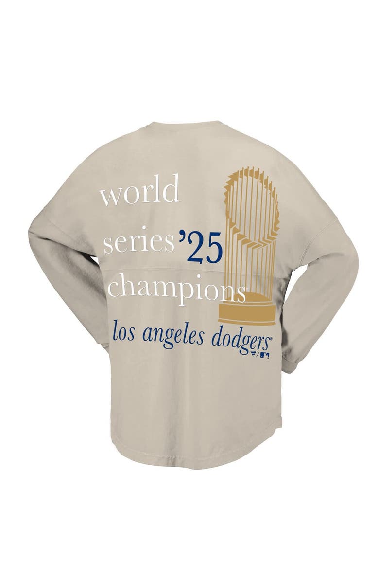 FANATICS Women's Fanatics  Beige Los Angeles Dodgers 2025 World Series Champions Trophy Spirit Jersey Long Sleeve T-Shirt, Alternate, color, Beige
