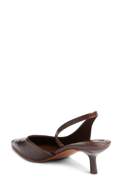Open Edit Corina Slingback Half D'orsay Pointed Toe Kitten Heel Pump In Brown