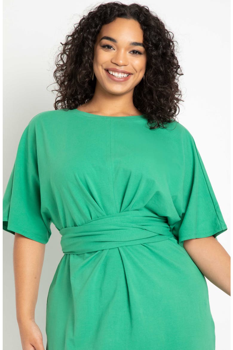 Cross Front Flutter Sleeve Dress, Alternate, color, LEPRECHAUN