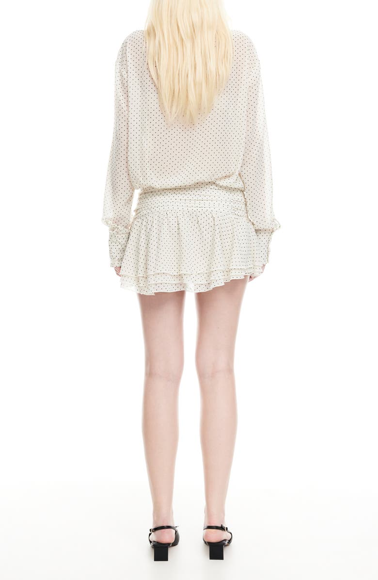 LIONESS Girls, Girls, Girls Polka Dot Long Sleeve Minidress, Alternate, color, Porcelain Polka