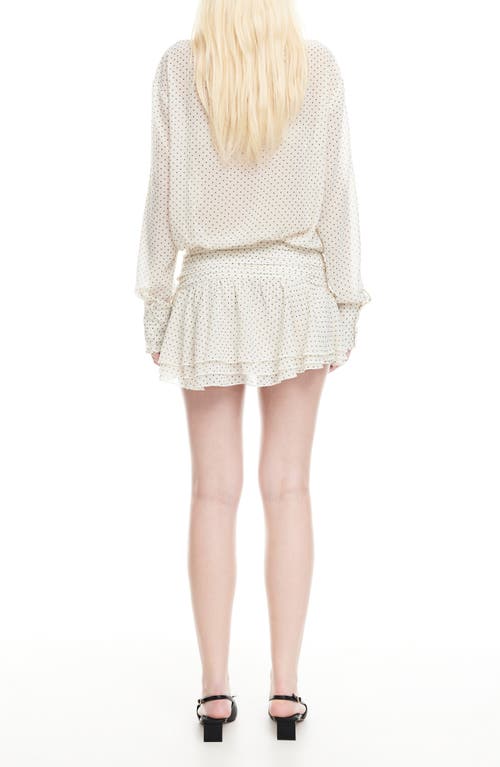 Lioness Girls, Girls, Girls Polka Dot Long Sleeve Minidress In White