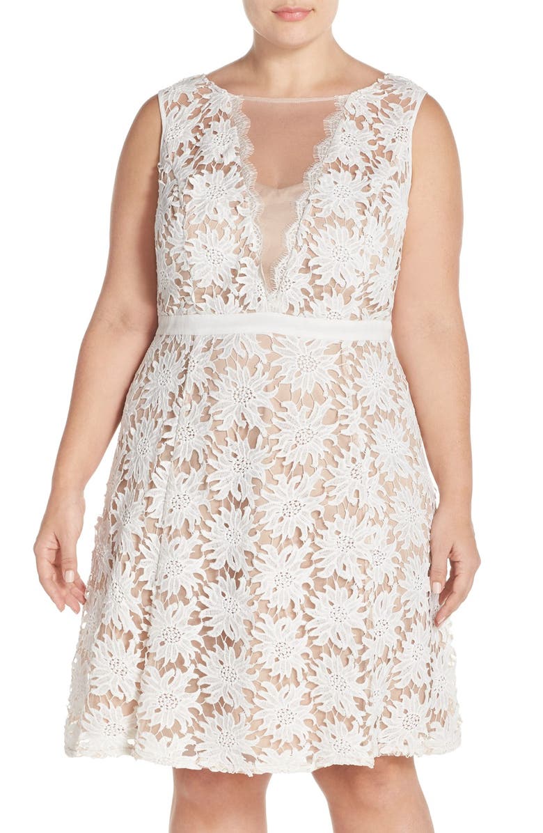 adrianna papell lace fit & flare dress Adrianna Papell High-Low Fit & Flare Sequin Dress – DGFOutlet