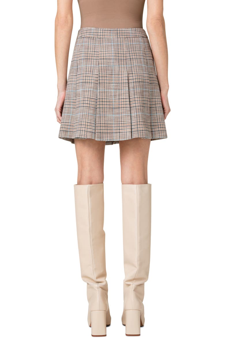 Akris punto Pleated Glen Plaid skirt, Alternate, color,