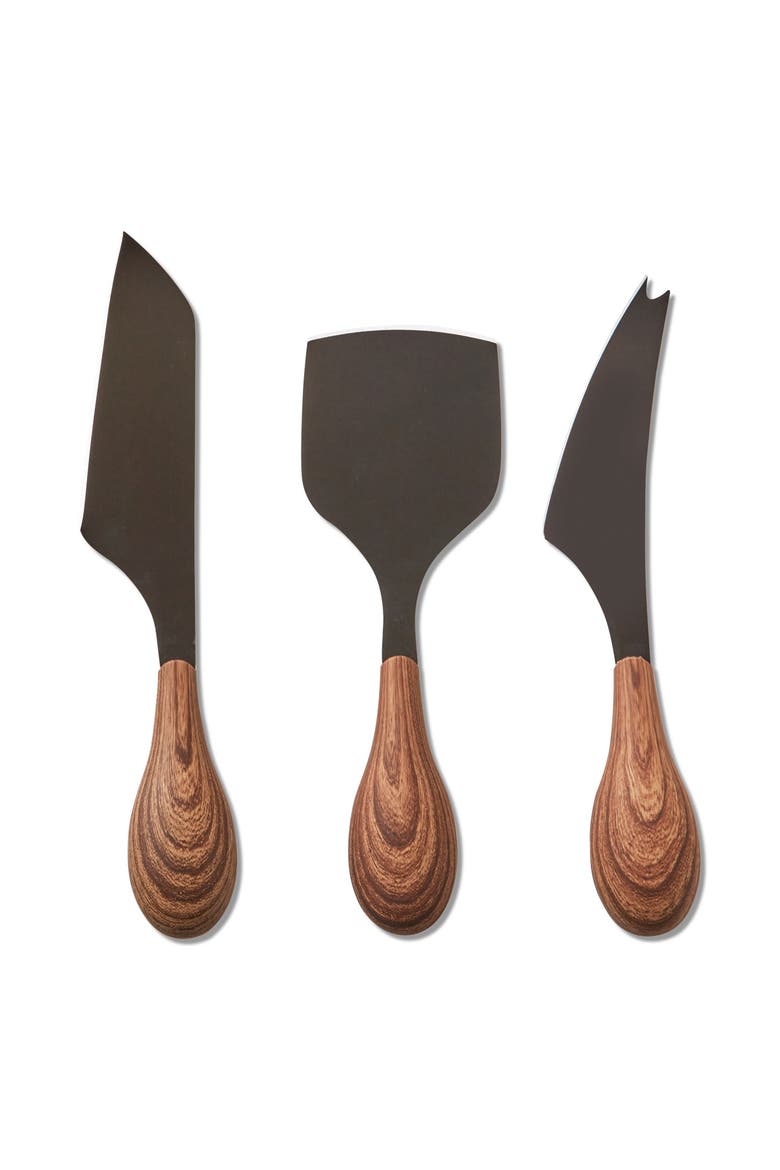 Mod Cheese Utensil Set of Three Black Stainless Steel, Main, color, Black