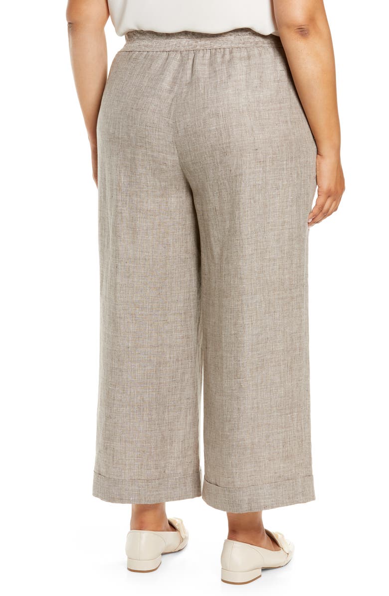 Lafayette 148 New York Riverside Wide Leg Crop Linen Pants, Alternate, color, 