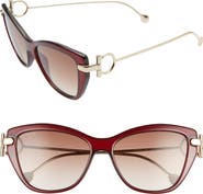 FERRAGAMO Salvatore Ferragamo 55mm Cat Eye Sunglasses