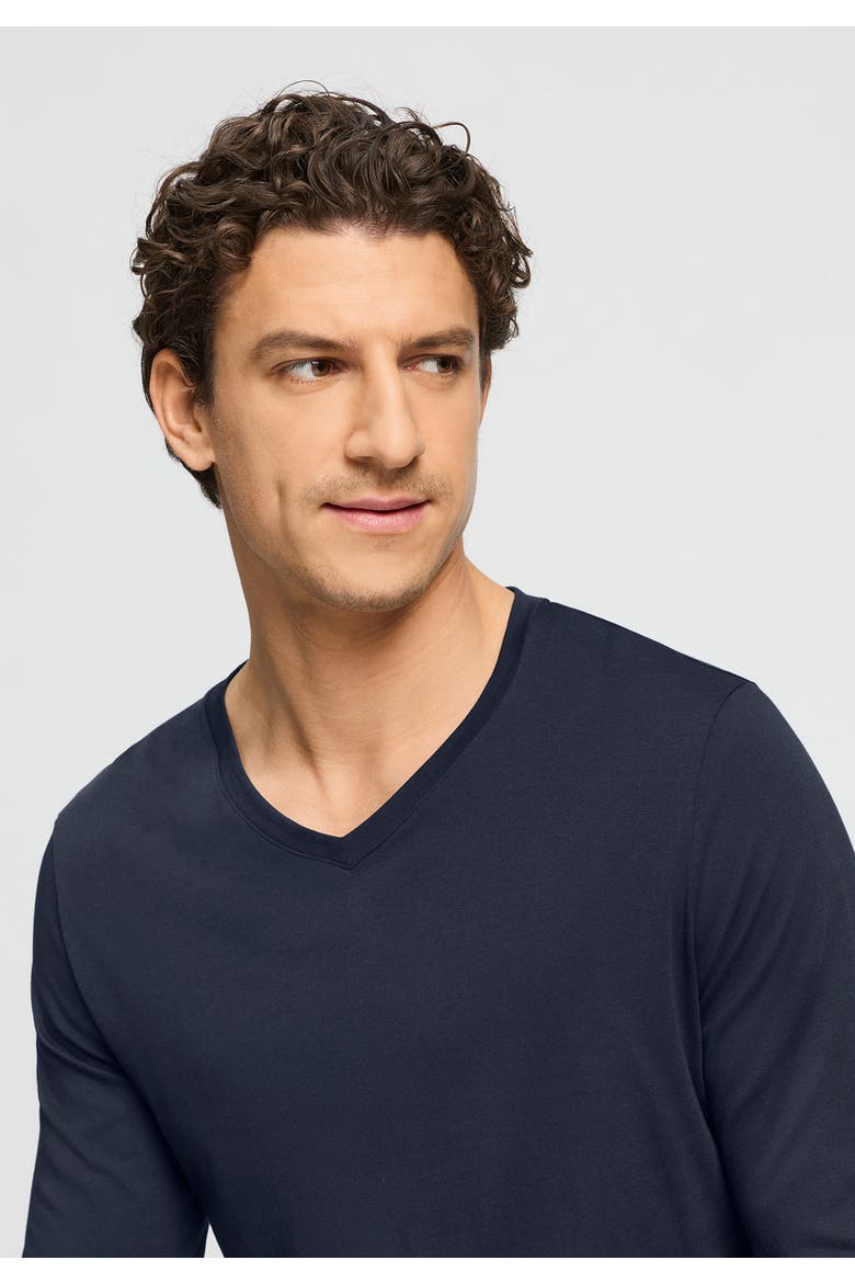 Night & Day Cotton and TENCEL V-Neck Top, Alternate, color, Deep Navy