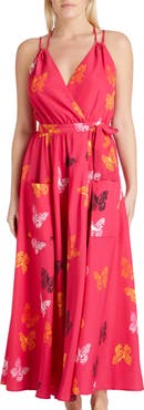 VALIMARE Amelia Maxi Wrap Crepe de Chine Cover-up Dress