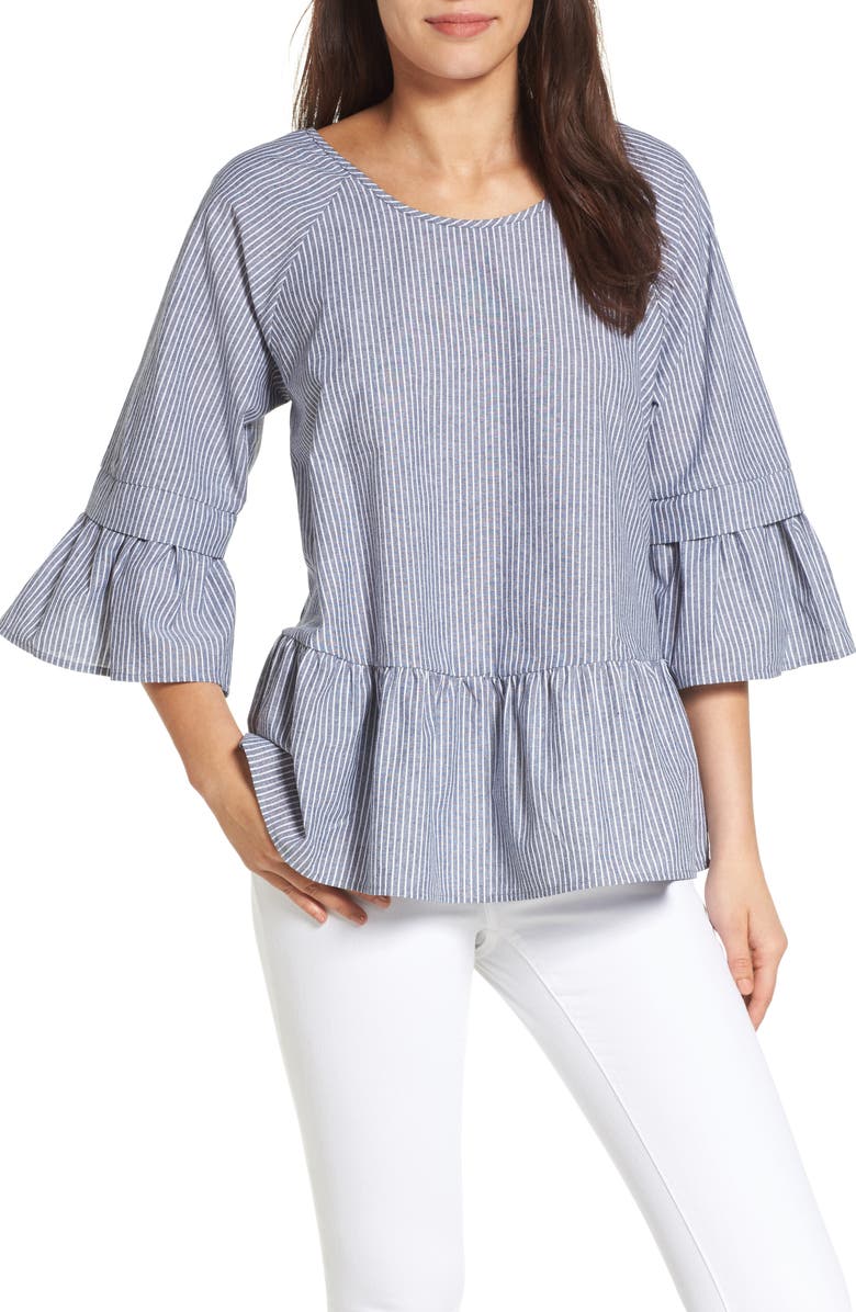 Pleione Crisscross Drop Ruffle Top, Main, color, 