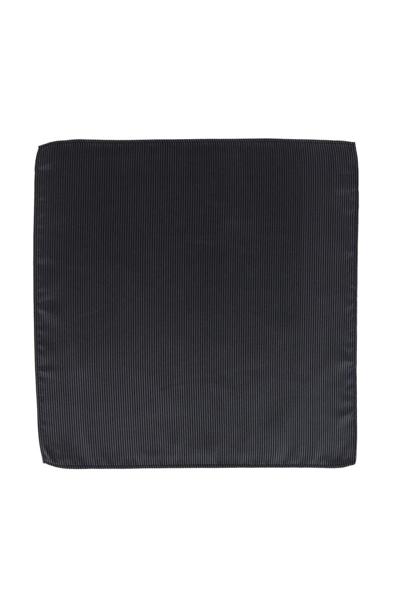 Trafalgar Leyton Diagonal Lined Tone on Tone Silk 12 x 12 Pocket Square, Alternate, color, Graphite