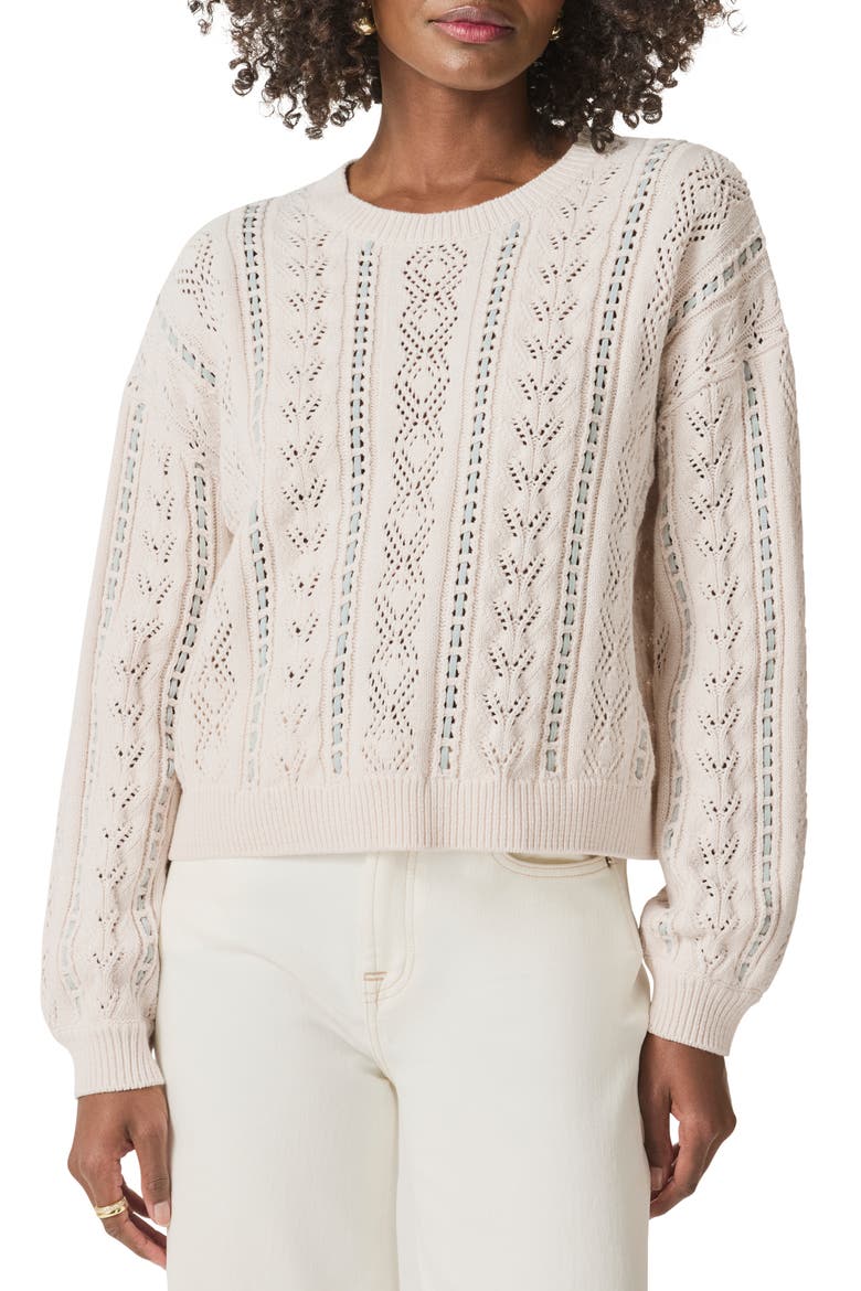Penelope Open Stitch Sweater, Main, color, MOONSTONE/ MINERAL