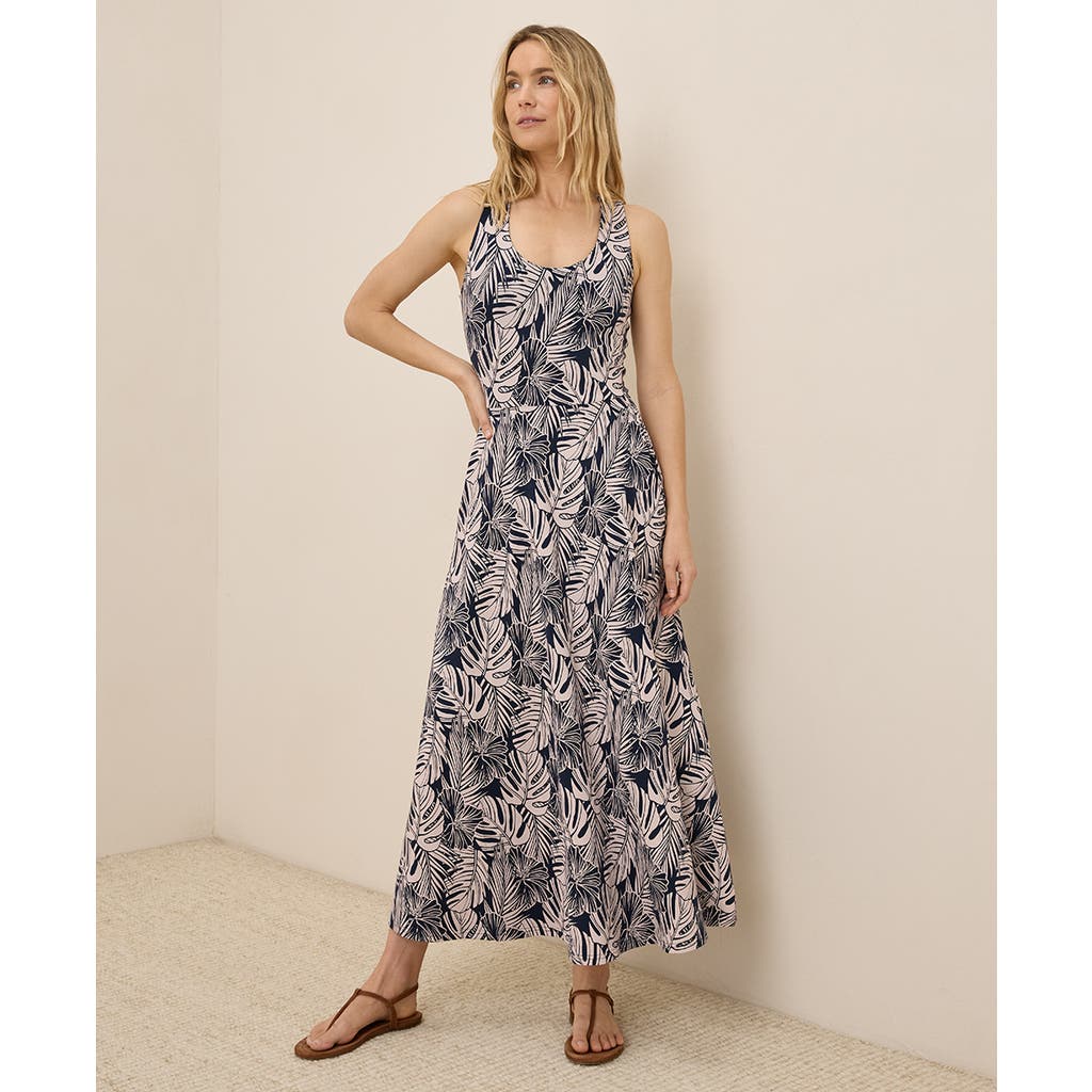 Pact Organic Cotton Fit & Flare Open Back Maxi Dress