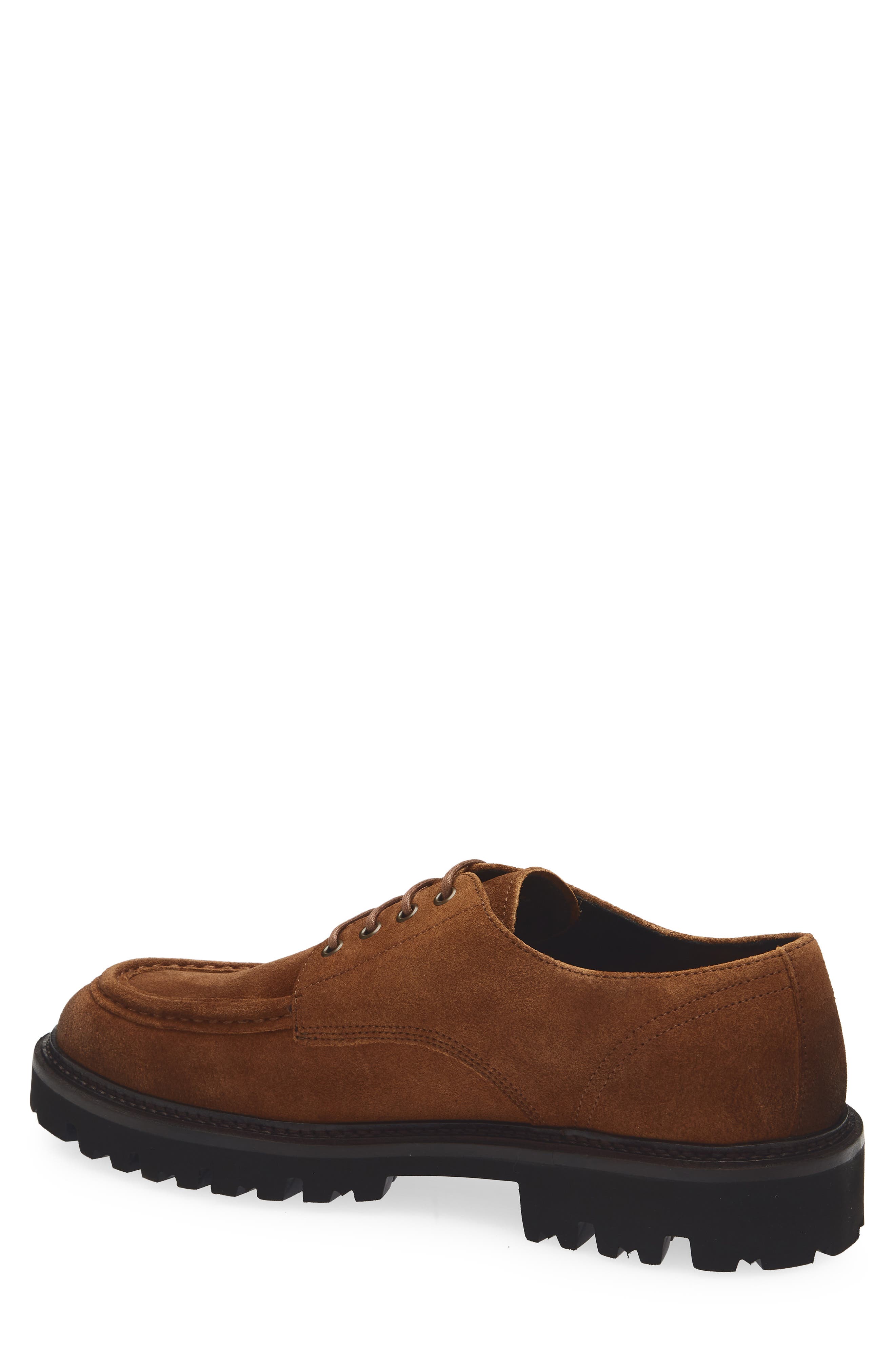BOSS Julio Lugged Moc Toe Suede Derby, Alternate, color, Dark Brown