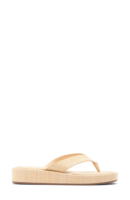 Top Guy Shoes Raya Platform Flip Flop In Beige Raffia