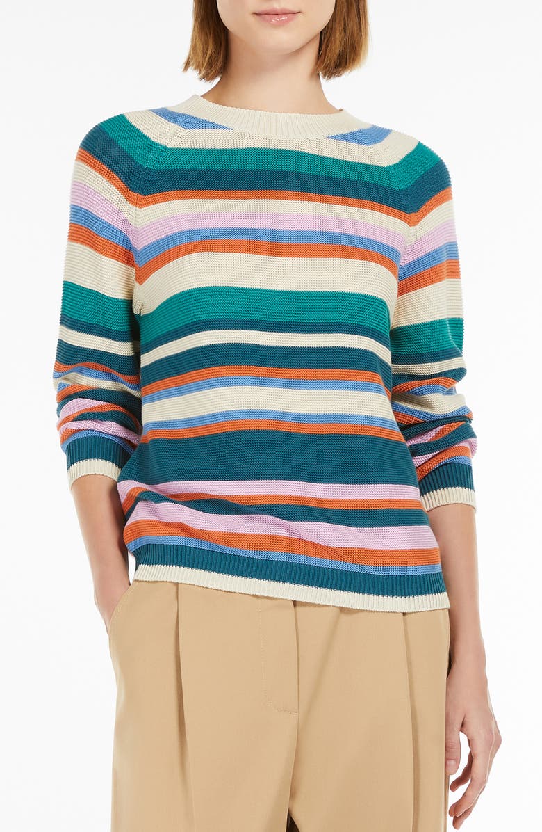 Weekend Max Mara Linz Stripe Cotton Sweater, Main, color, 