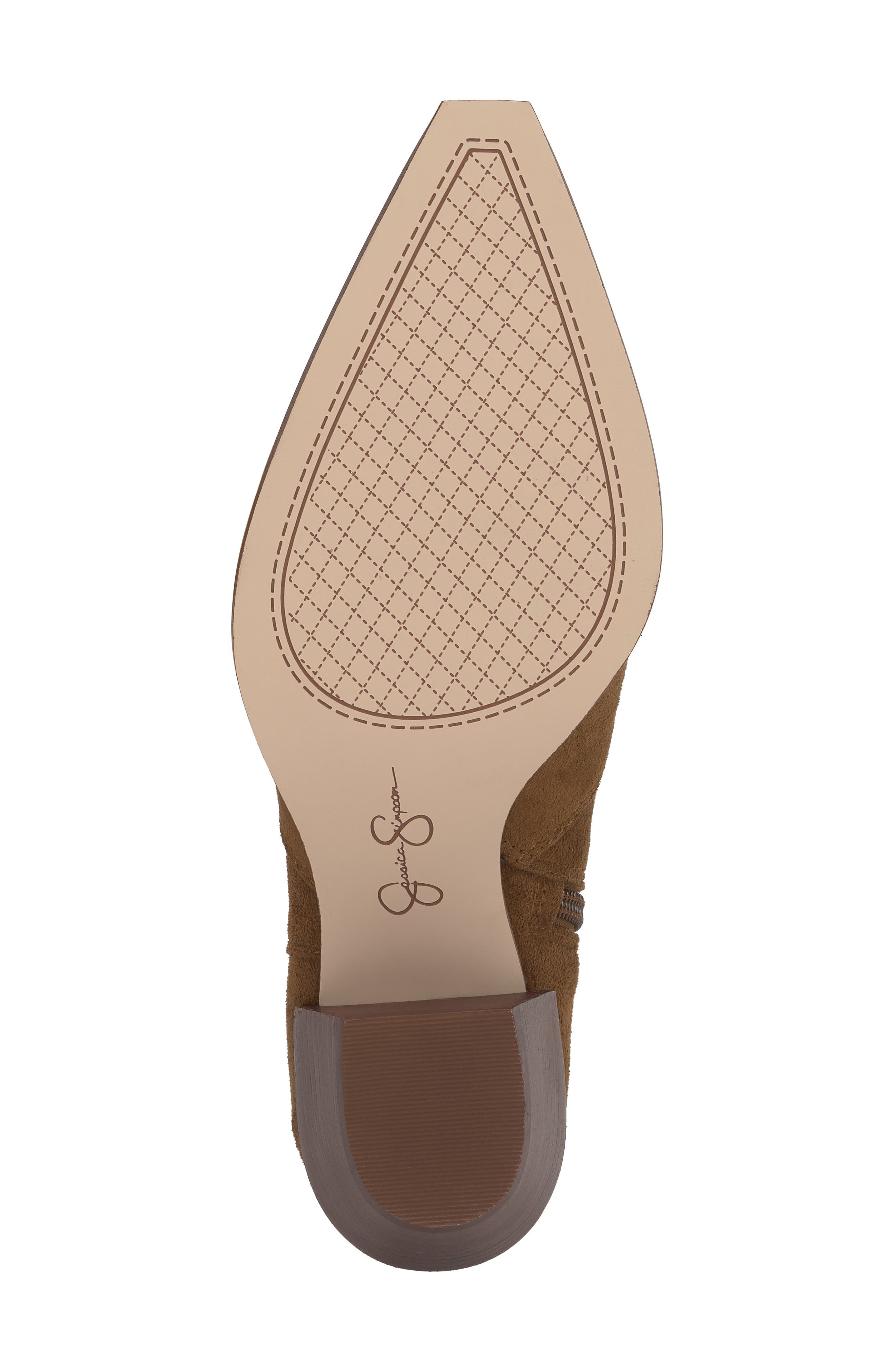 Jessica Simpson Helvona Pointed Toe Bootie, Alternate, color, Safari Brown