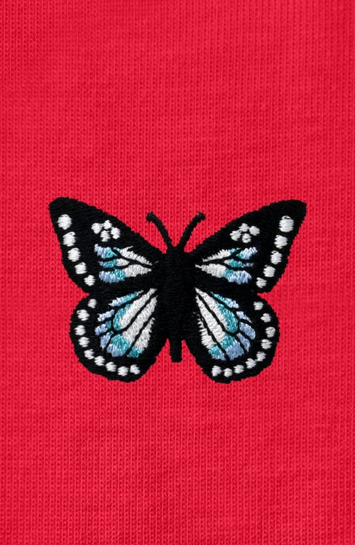 Dalix Butterfly Womens Relaxed Tee In Red
