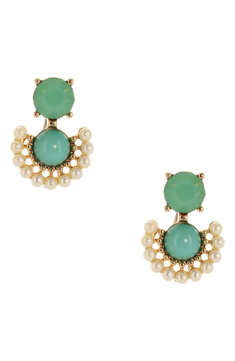 OLIVIA WELLES Meaghan Crystal & Faux Pearl Drop Earrings, Main, color,