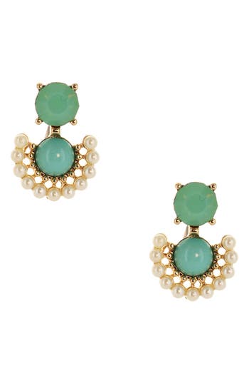 Olivia Welles Meaghan Crystal & Faux Pearl Drop Earrings In Gold