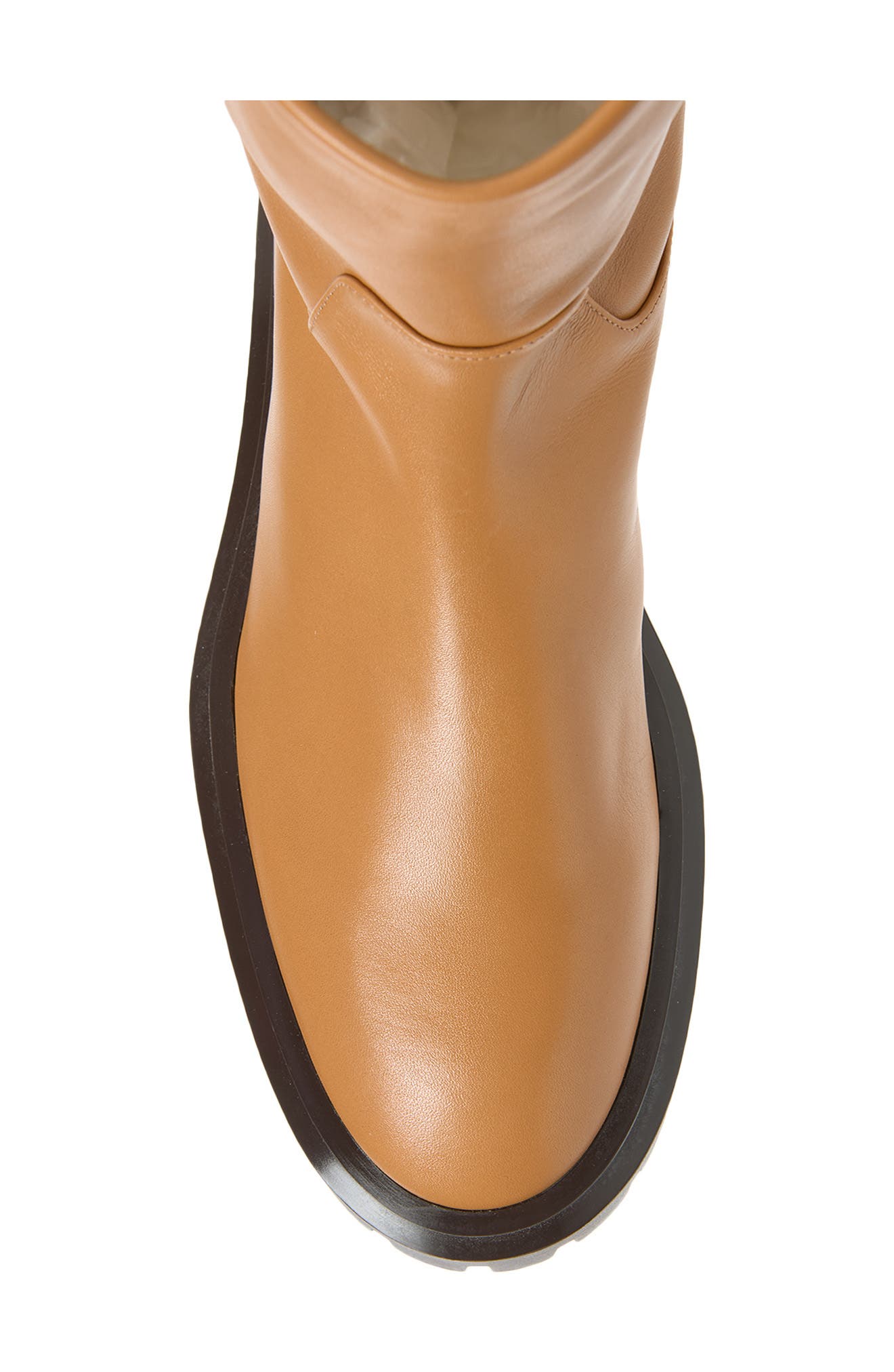Pearly Moto Leather Bootie, Alternate, color, ALMOND