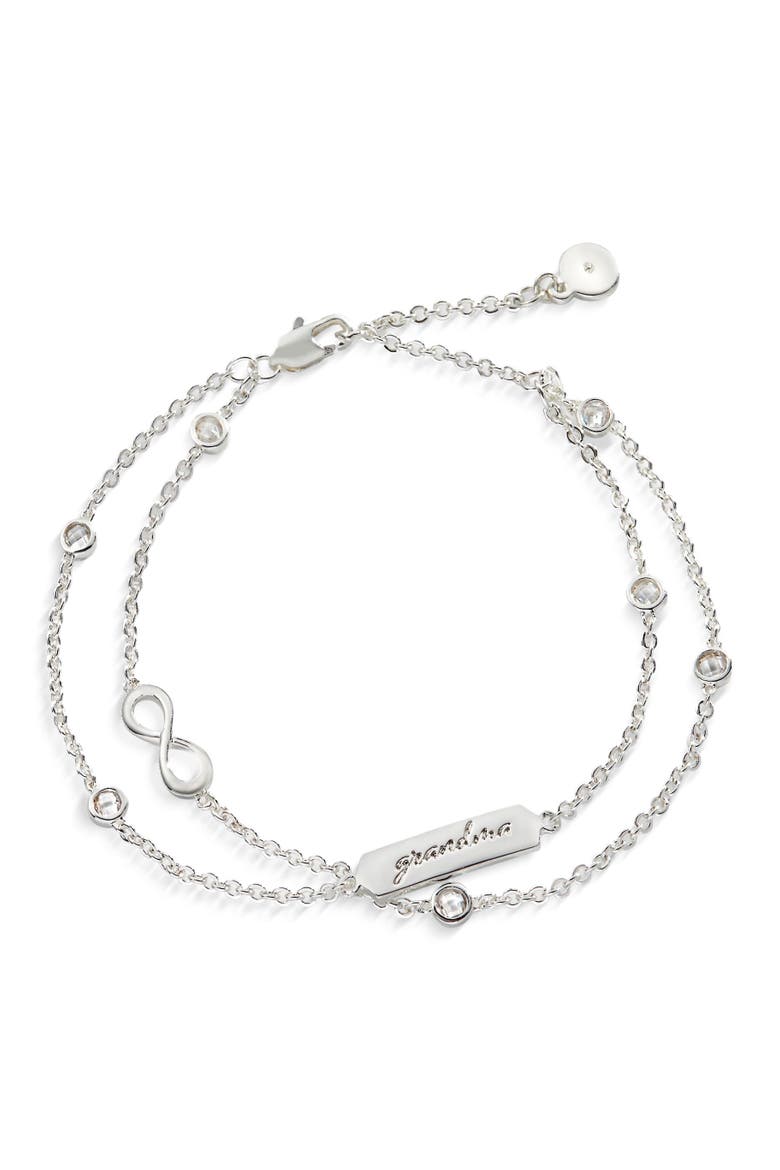 Grandma' Infinity Chain Bracelet, Adjustable, Main, color, Silver