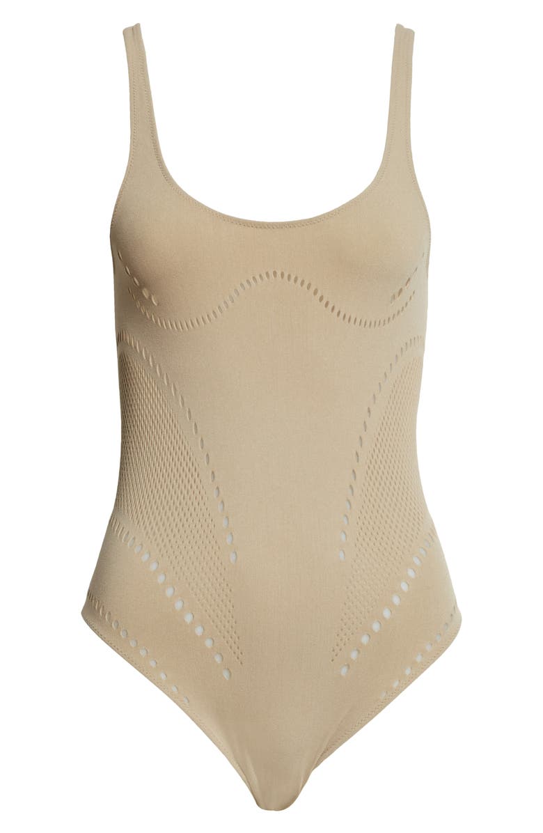 Stella McCartney Stellawear Perforated One-Piece Swimsuit, Alternate, color, 