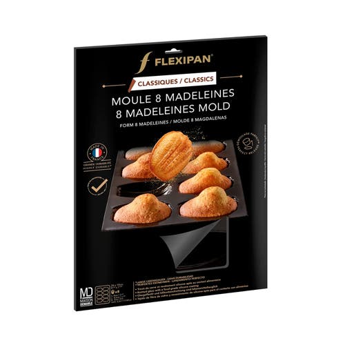 Silpat Flexipan 8 Madeleines Mold, Silicone In Black