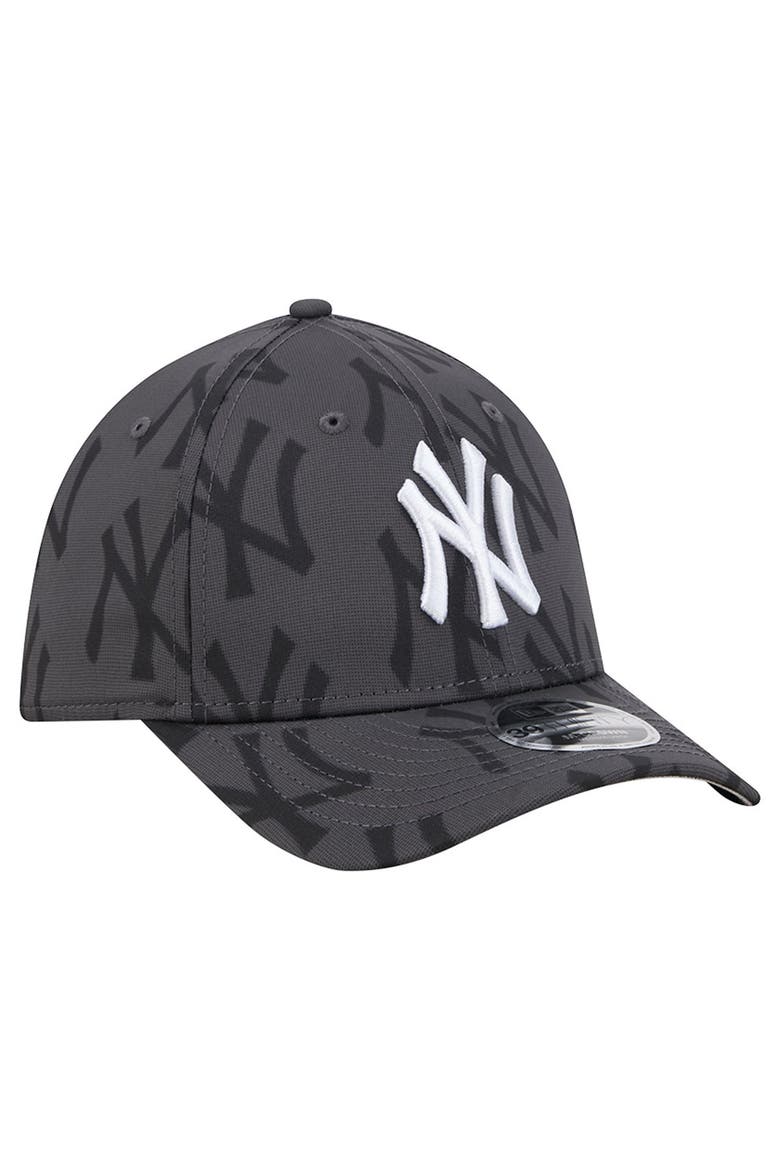 Men's New Era  Gray New York Yankees Halftone 39THIRTY Flex Hat, Alternate, color, Gray