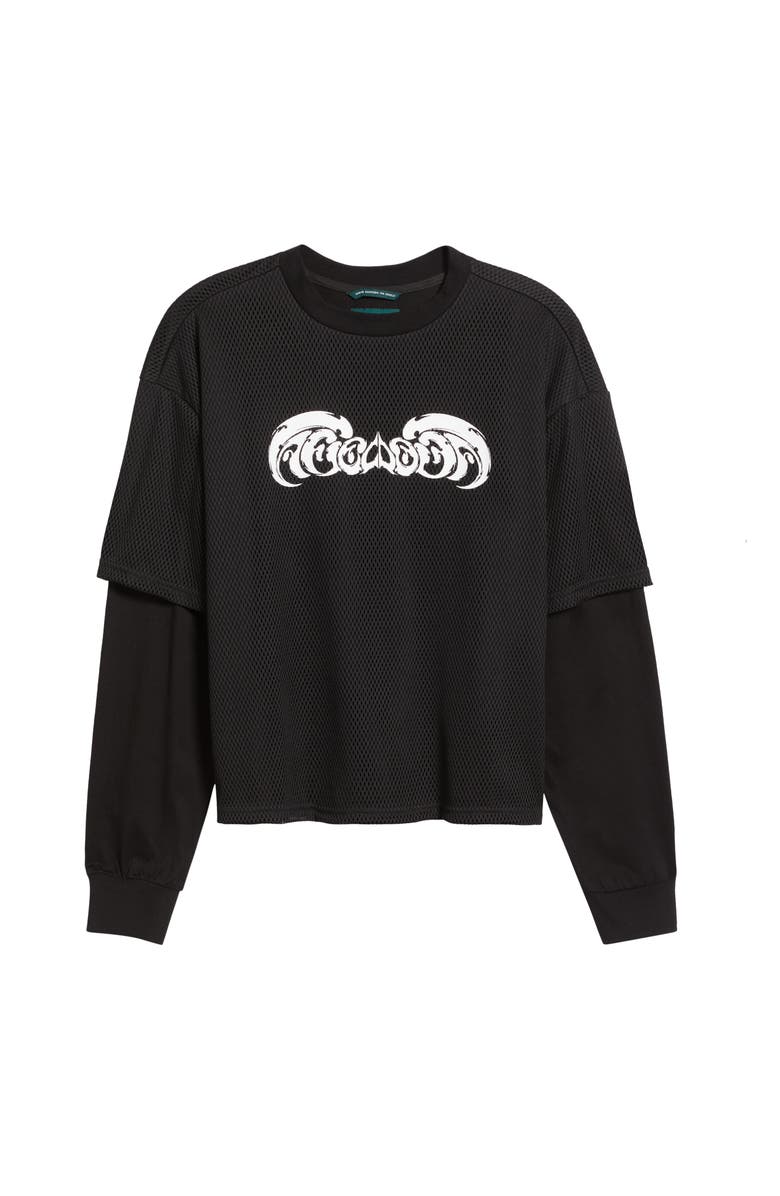 Afield Out Mesh Jersey Top, Alternate, color, Black