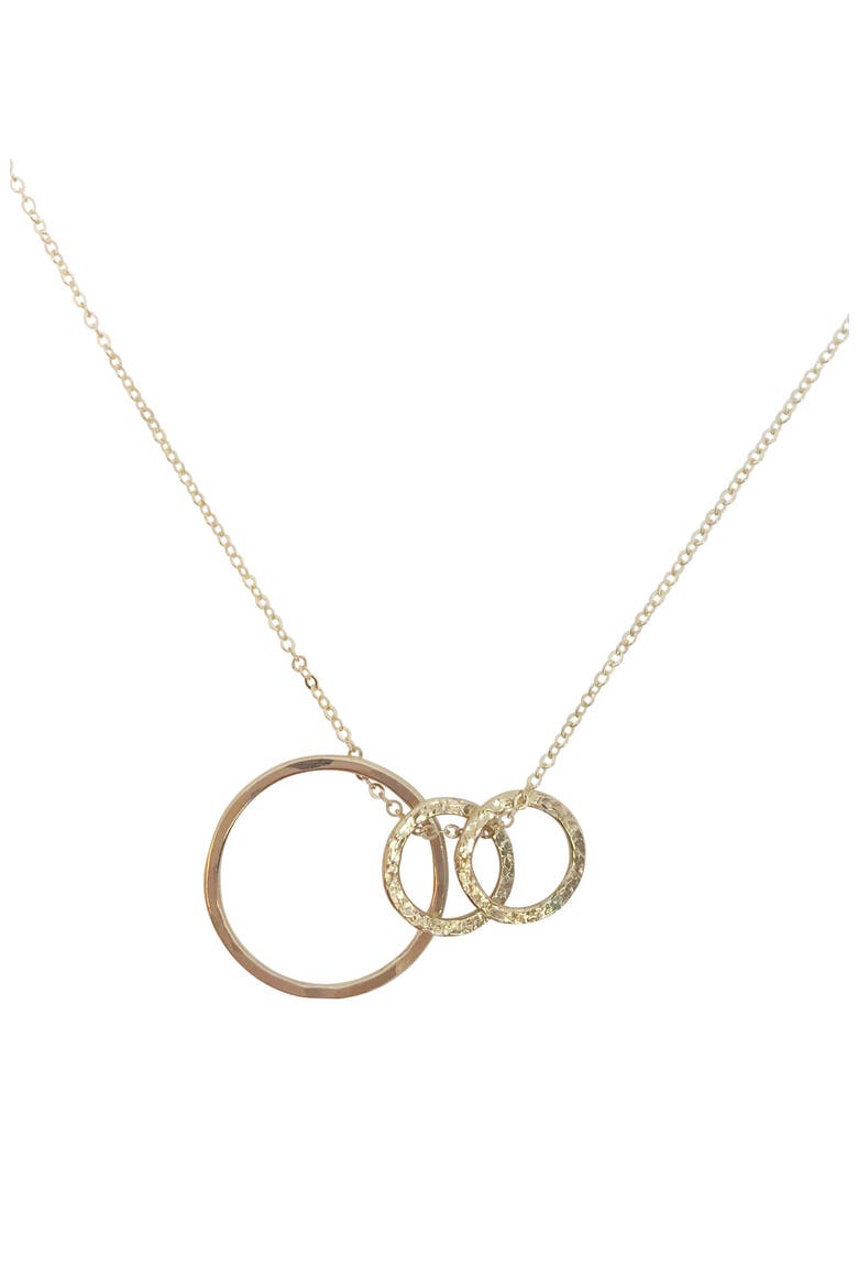 Identity Mama & Child 3-Hoop Necklace, Main, color, GOLD