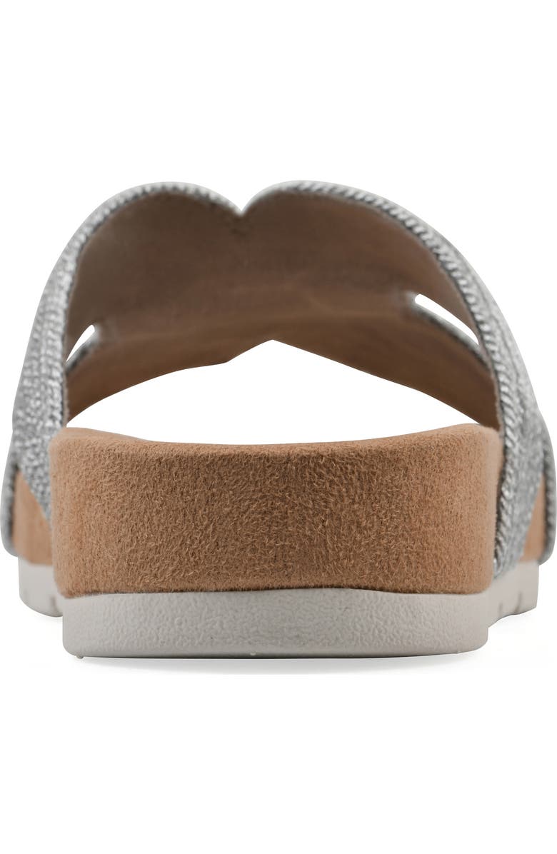 CLIFFS BY WHITE MOUNTAIN Tindra Slide Sandal, Alternate, color, Silver Raffia