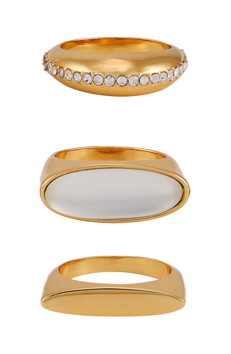 Vince Camuto Set of 3 Assorted Rings, Main, color, Gold Tone