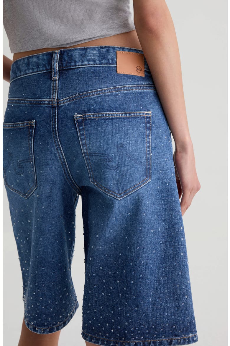 Thalia Embellished Denim Bermuda Shorts, Alternate, color, SILVERADO TRAIL