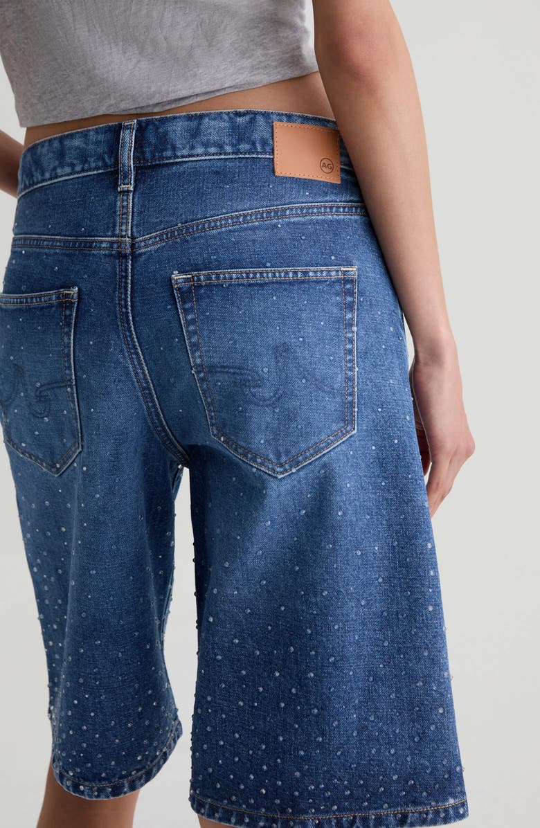AG Thalia Embellished Denim Bermuda Shorts, Alternate, color, Silverado Trail