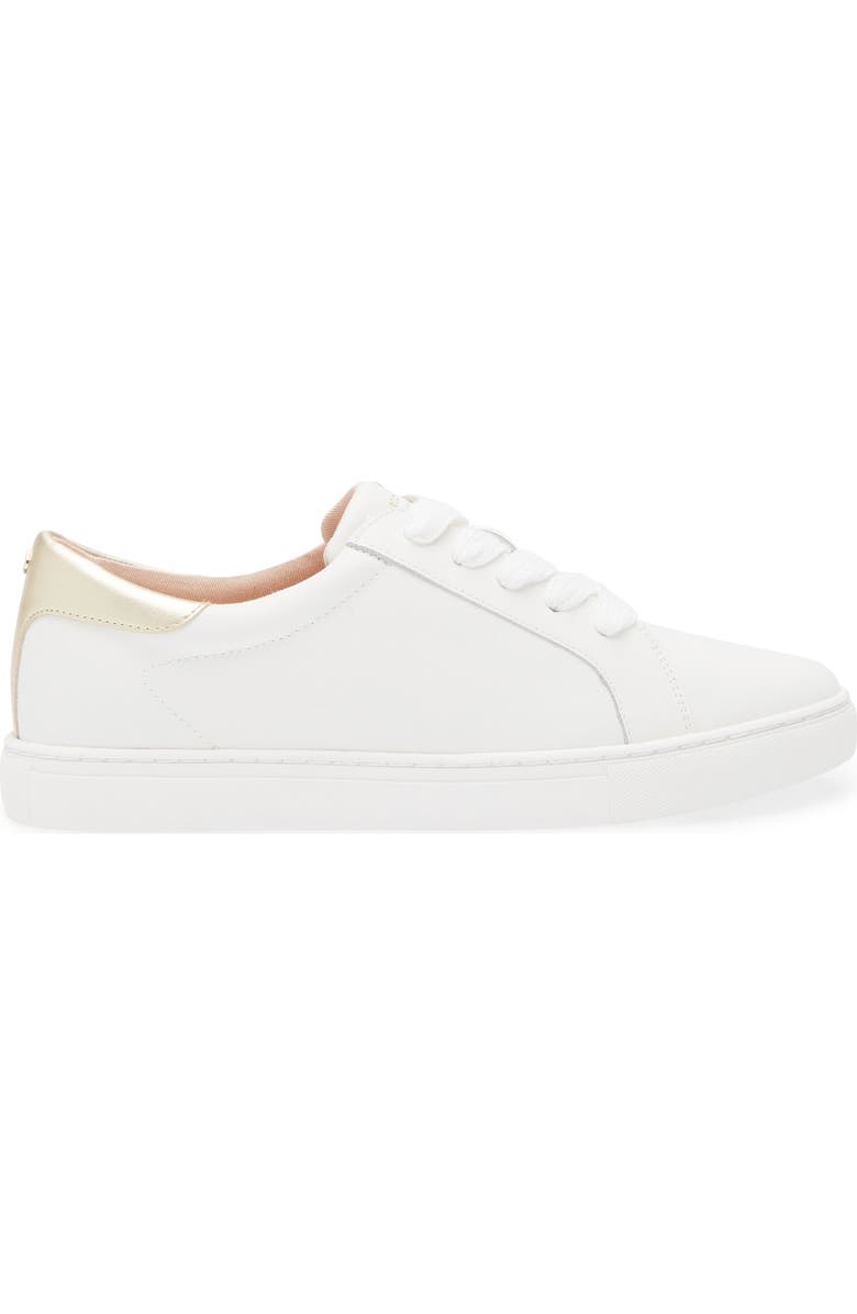 Kate Spade New York adora sneaker, Alternate, color, Optic White/ Pale Gold