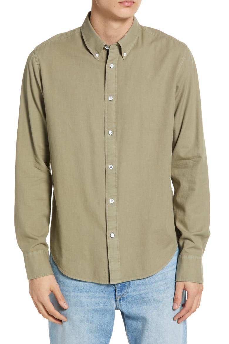 Fit 2 Dobby Tomlin Button-Down Shirt, Main, color, OLIVE GREE