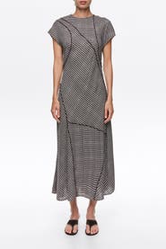 BIMBA Y LOLA Checked Patchwork Midi Dress