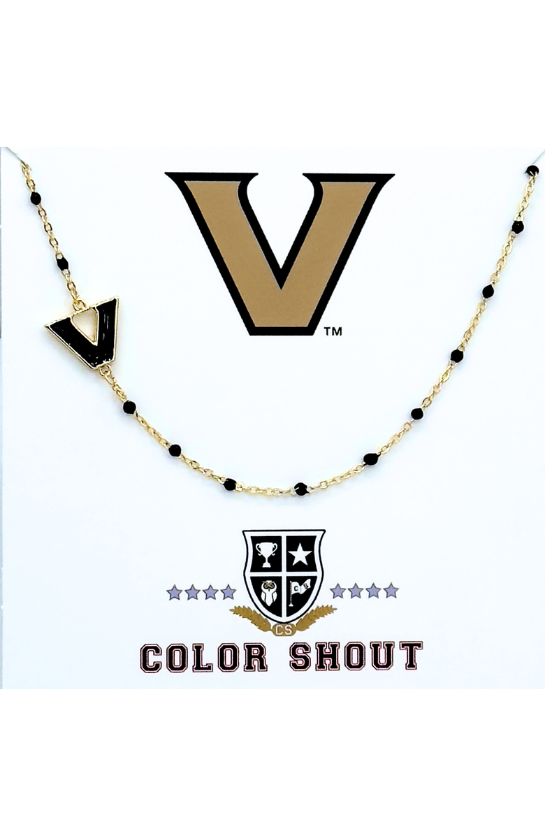 Color Shout Vanderbilt Side Necklace, Main, color, Yellow Gold