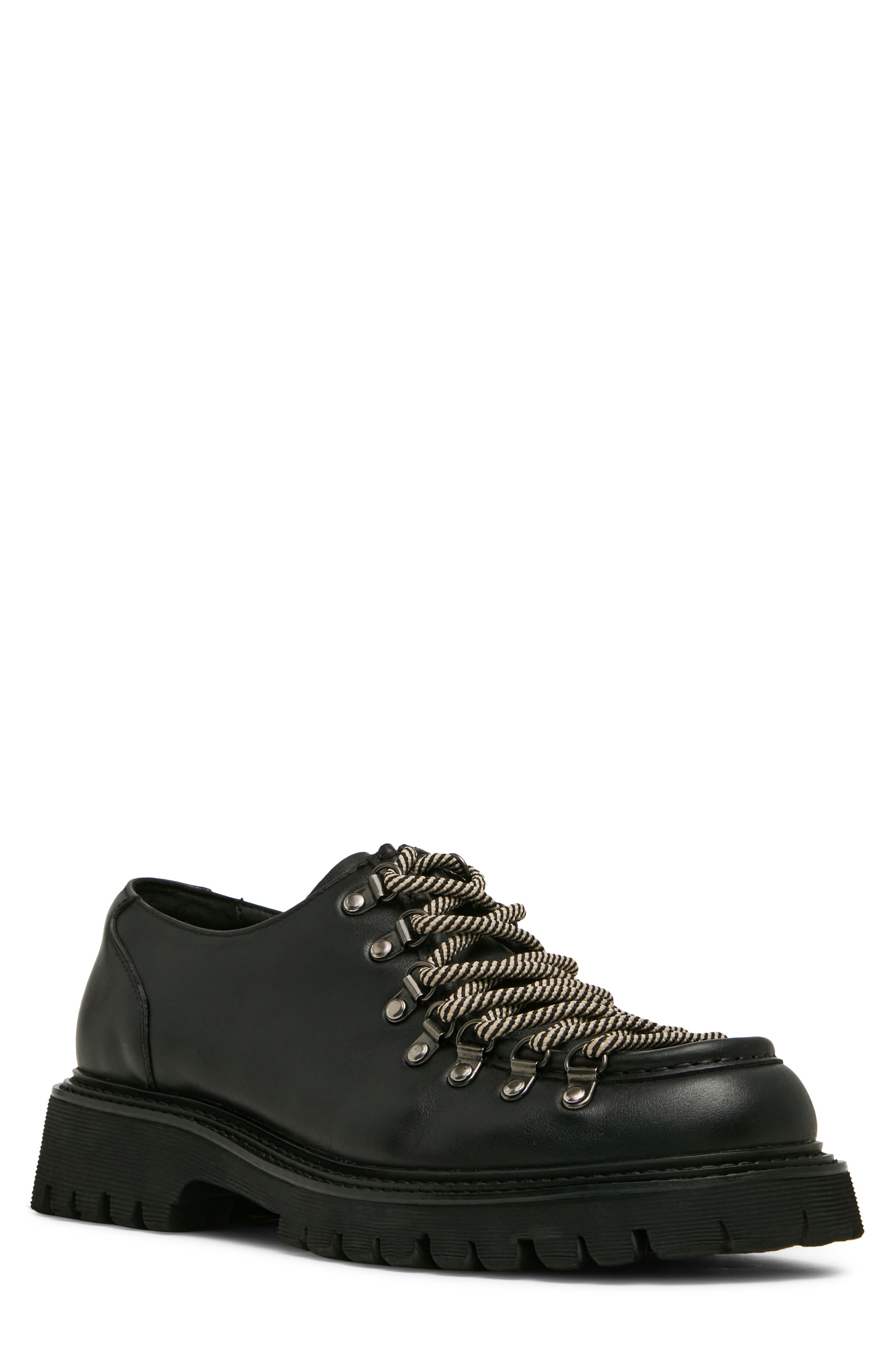 Campello Leather Moc Toe Oxford, Main, color, BLACK LEATHER