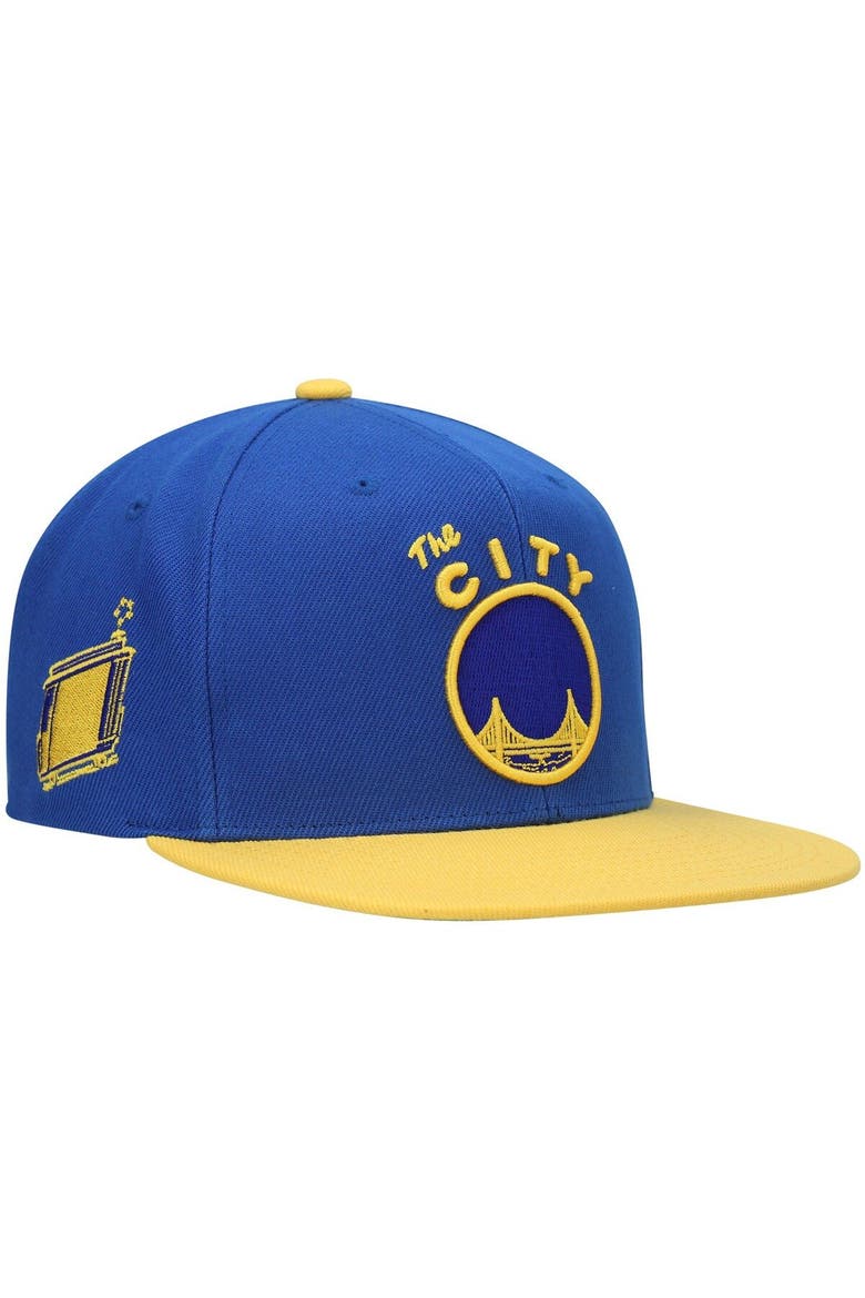 Men's Mitchell & Ness Royal/Gold Golden State Warriors Hardwood Classics Snapback Hat, Main, color, Royal